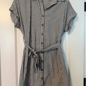 SHEIN Black and White Striped Mini Dress
